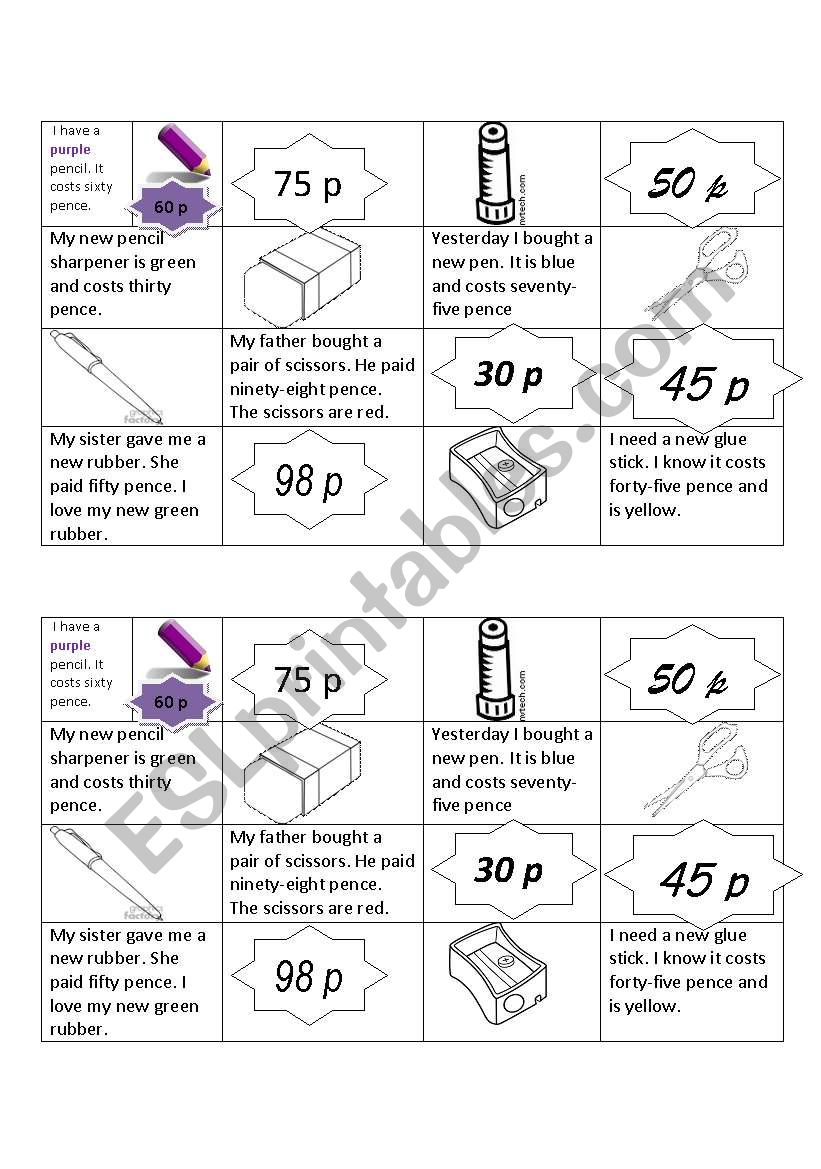 School equipment, colours and big numbers.