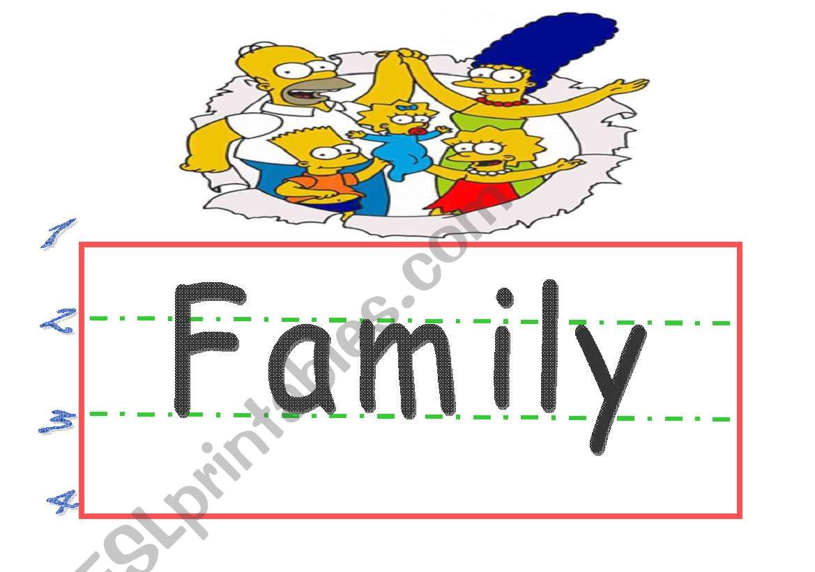 family flash cards worksheet