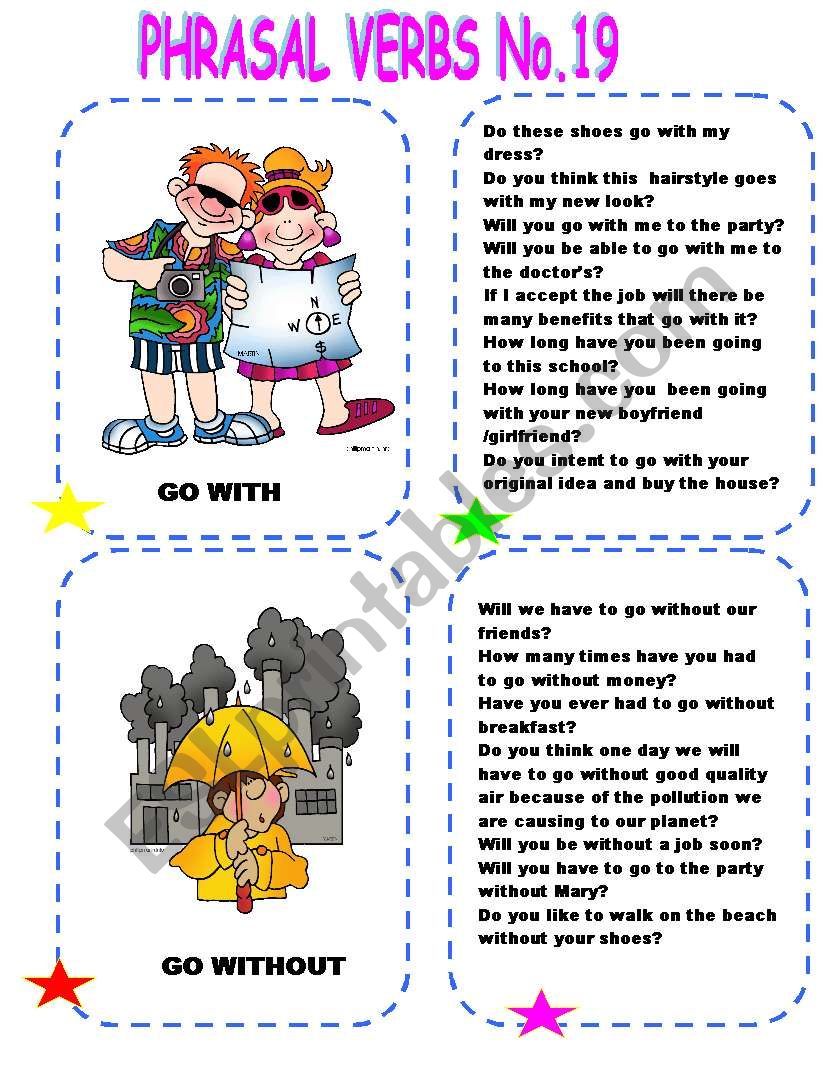 PHRASAL VERBS NO. 19 worksheet