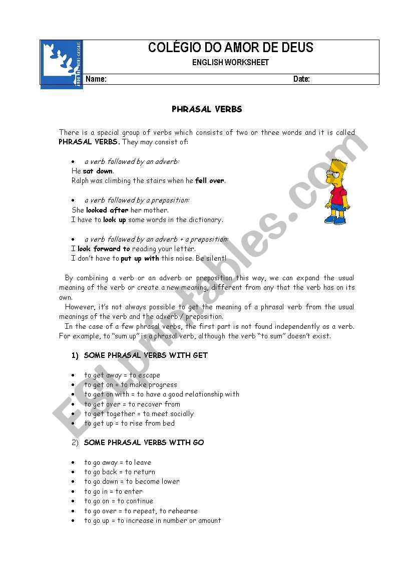 Phrasal Verbs worksheet