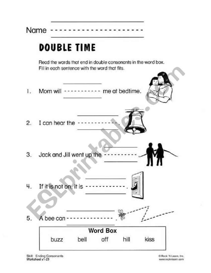 double time worksheet