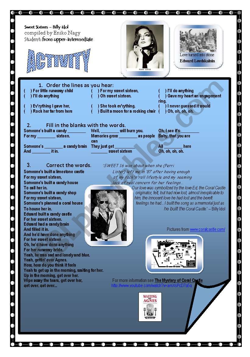 The Mystery of Sweet Sixteen  worksheet