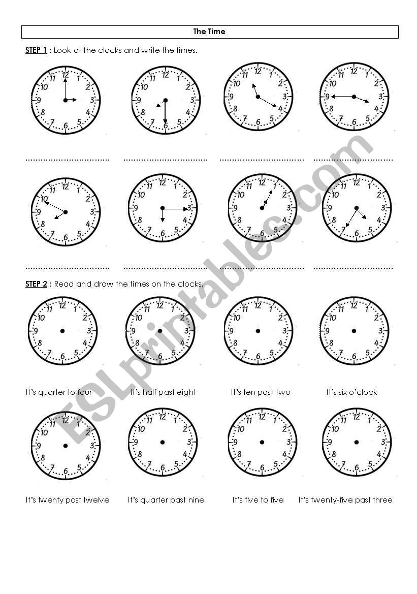 The time worksheet