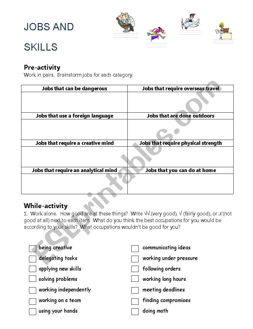 jobs worksheet