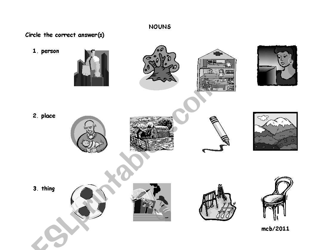 Nouns worksheet