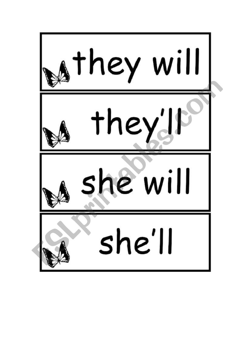 Contractions Memory Game (part 1)