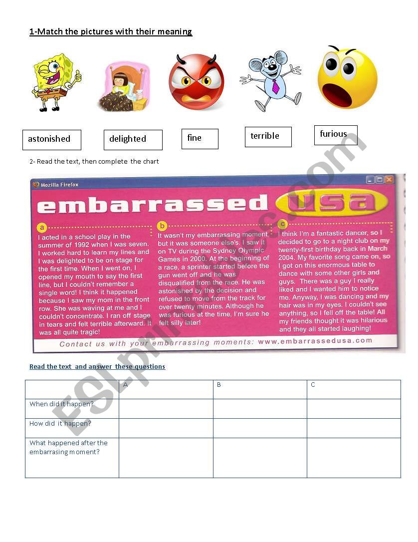 reading about embarrassing moments
