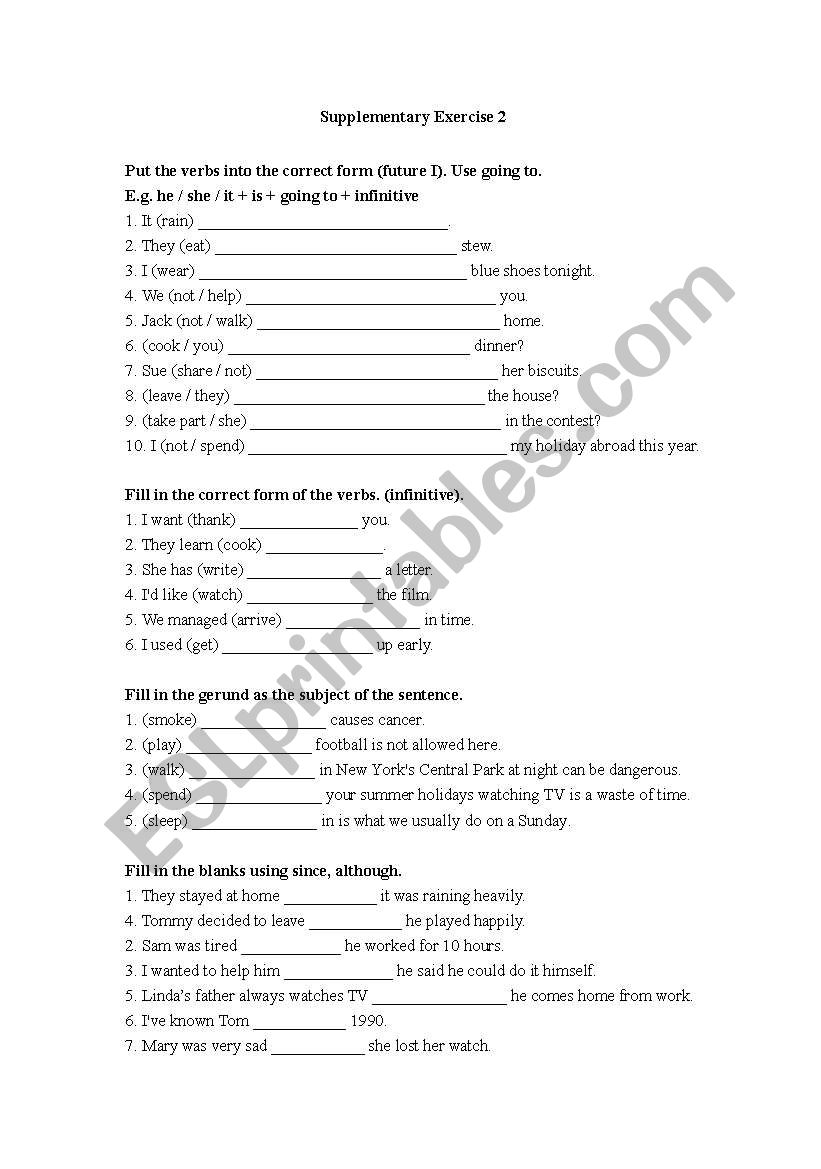 Supplementary Exercise 2 worksheet