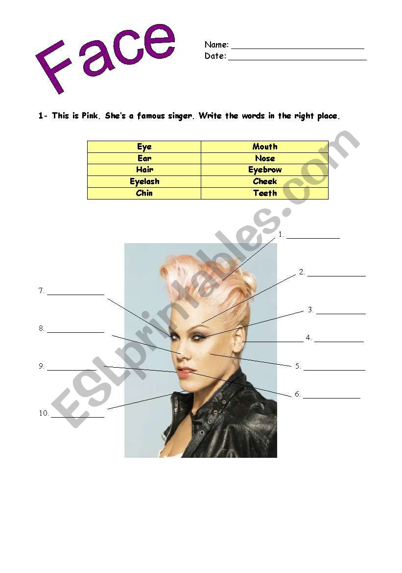 label the picture worksheet