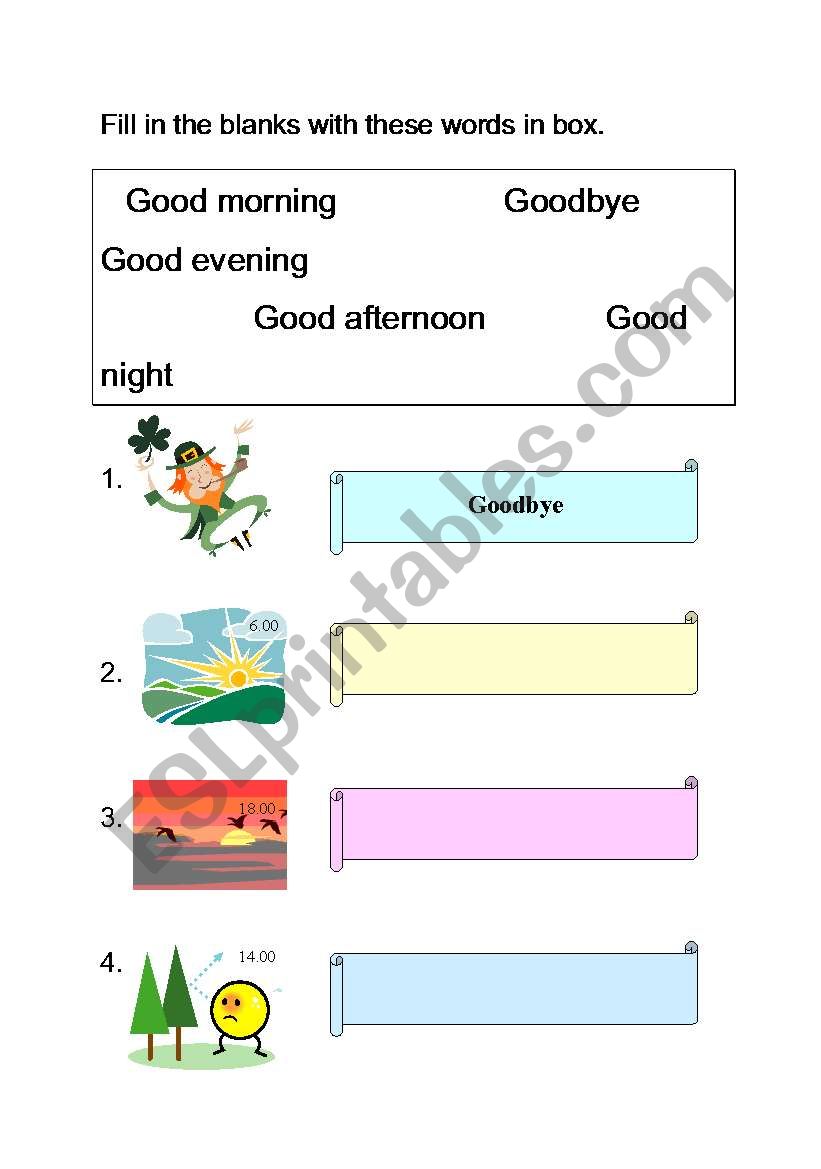 greeting worksheet