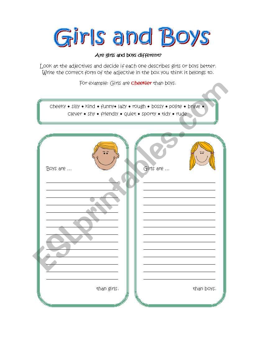 Girls and Boys worksheet