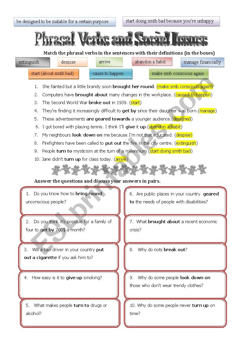 Part IV. Phrasal Verbs - talking about social issues