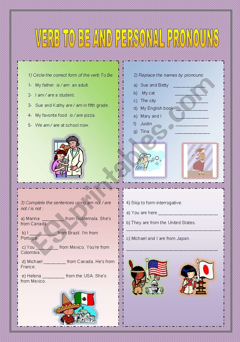 VERB TO BE AND PERSONAL PRONOUNS
