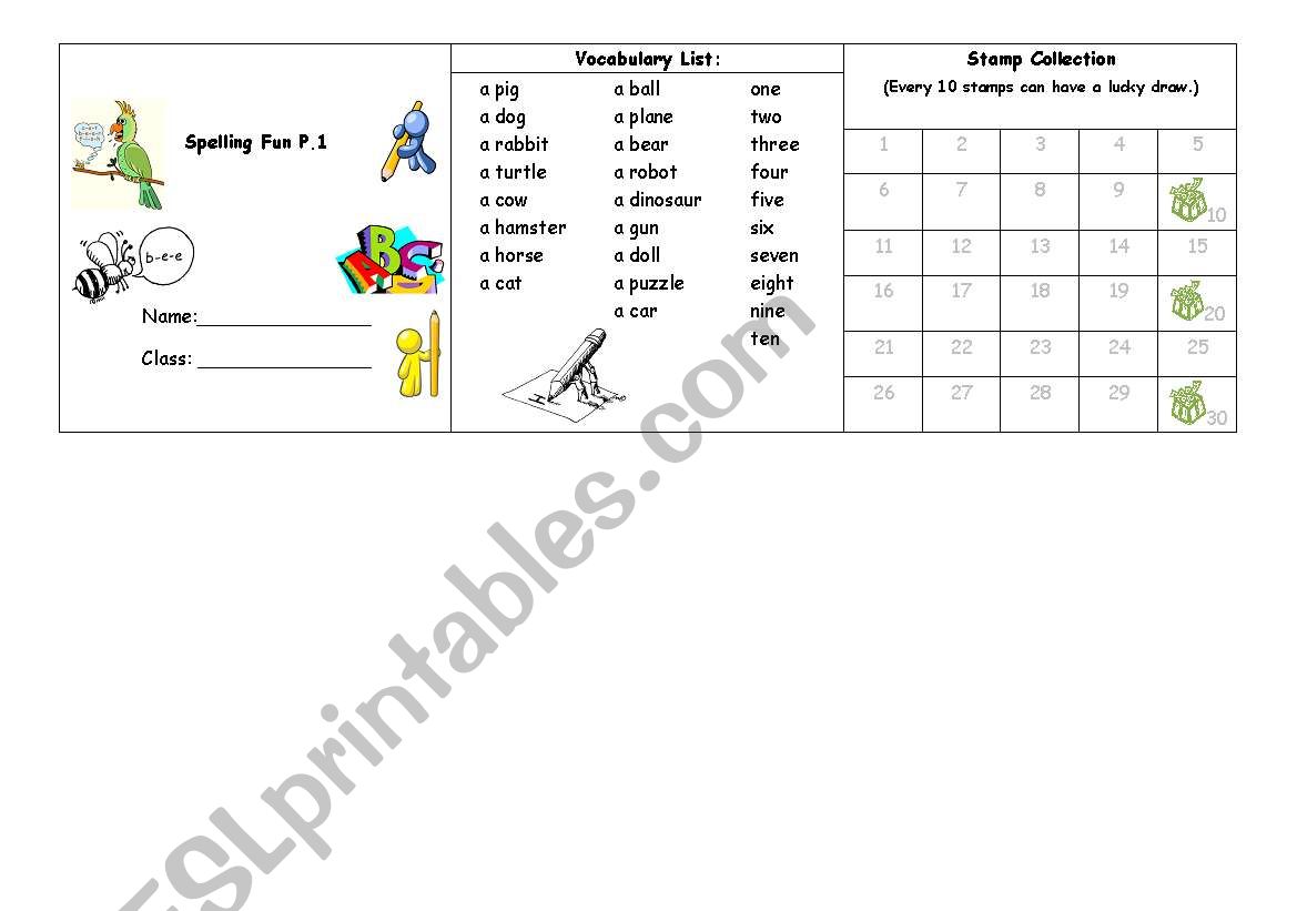 spelling fun worksheet