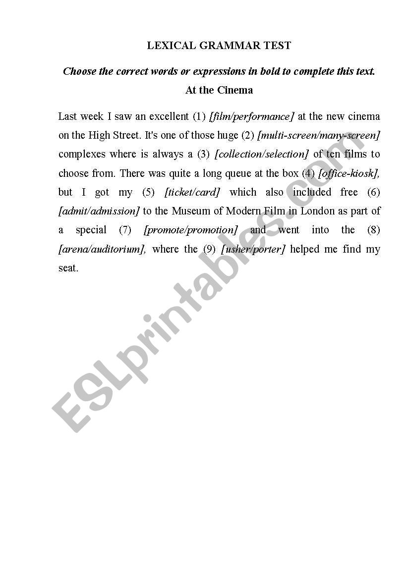 Test worksheet