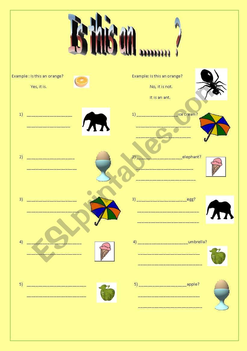 Is this an ............? worksheet