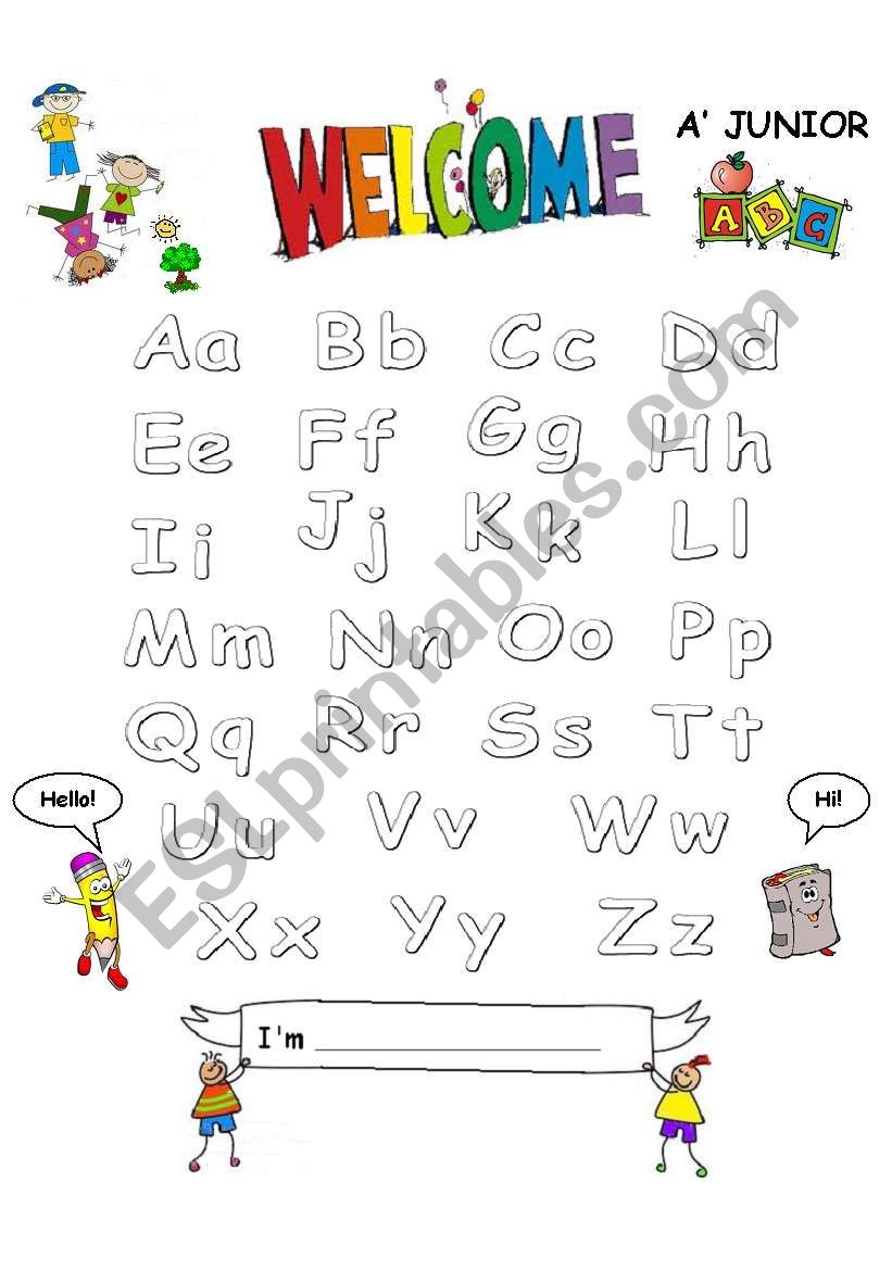 WELCOME A JUNIOR worksheet