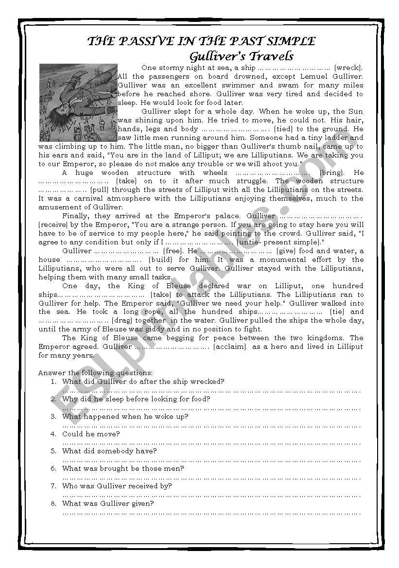 Gulliver´s Travel ESL worksheet by twainm