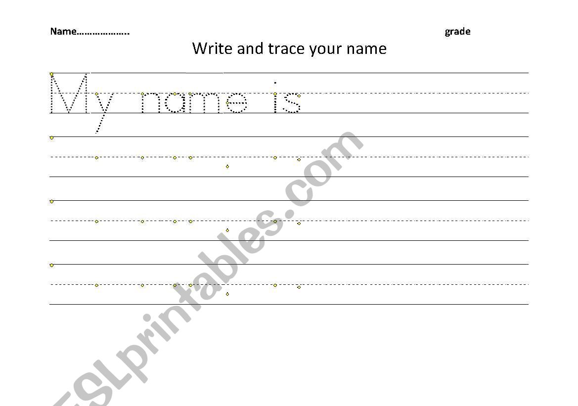 write and trace your name  worksheet