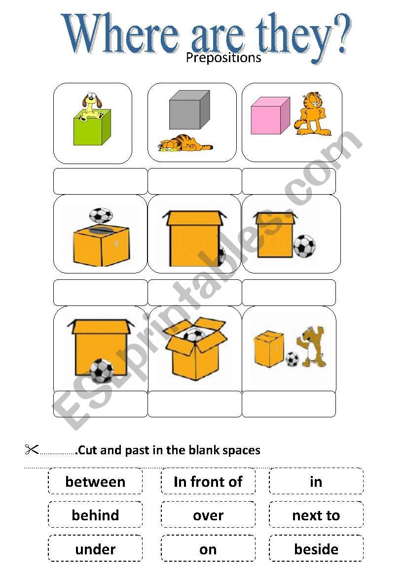 Where are they (prepositions) worksheet