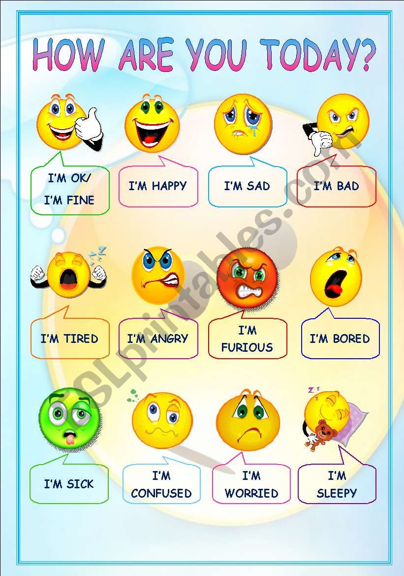 HOW ARE YOU TODAY?  worksheet