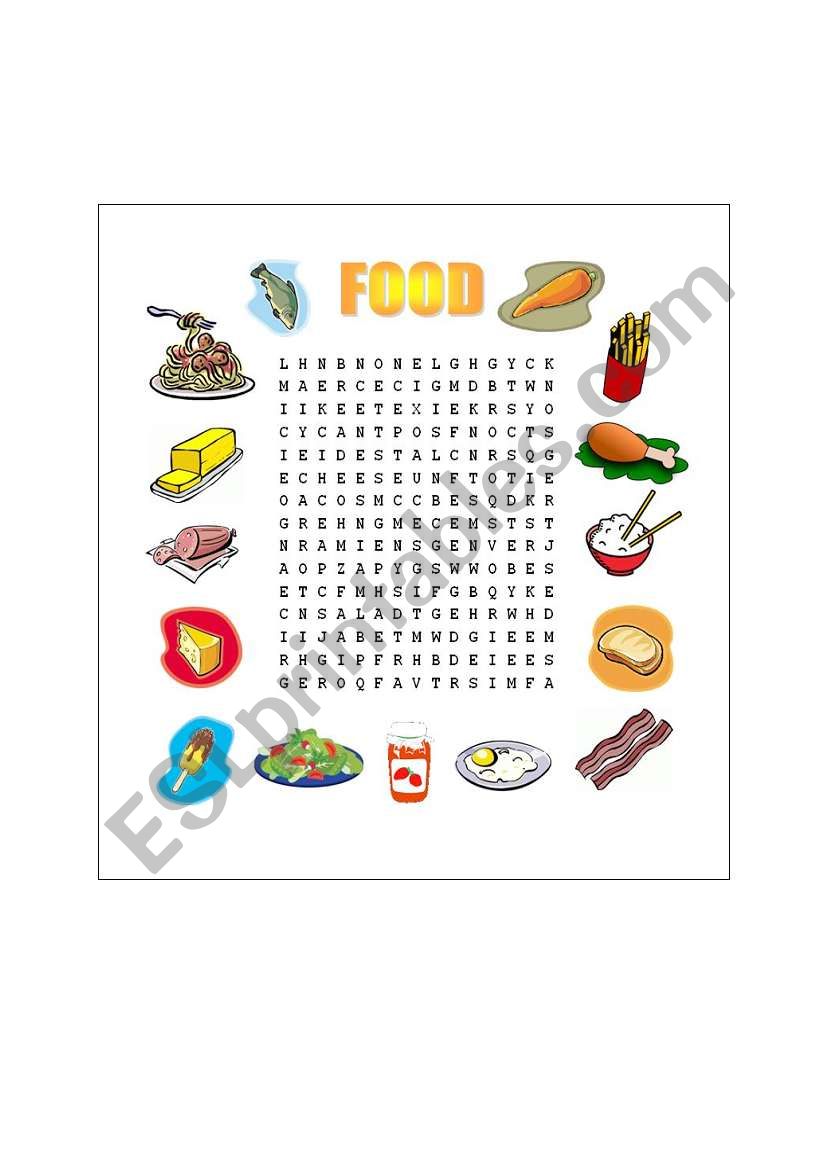 FOOD WORDSEARCH worksheet