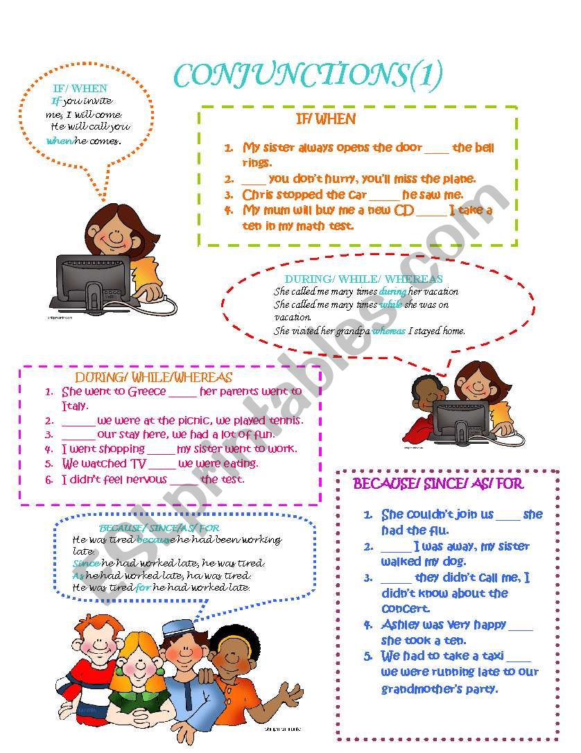 Conjunctions worksheet