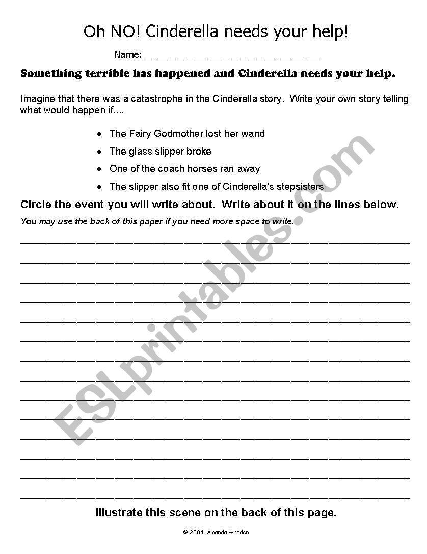 cinderella worksheet