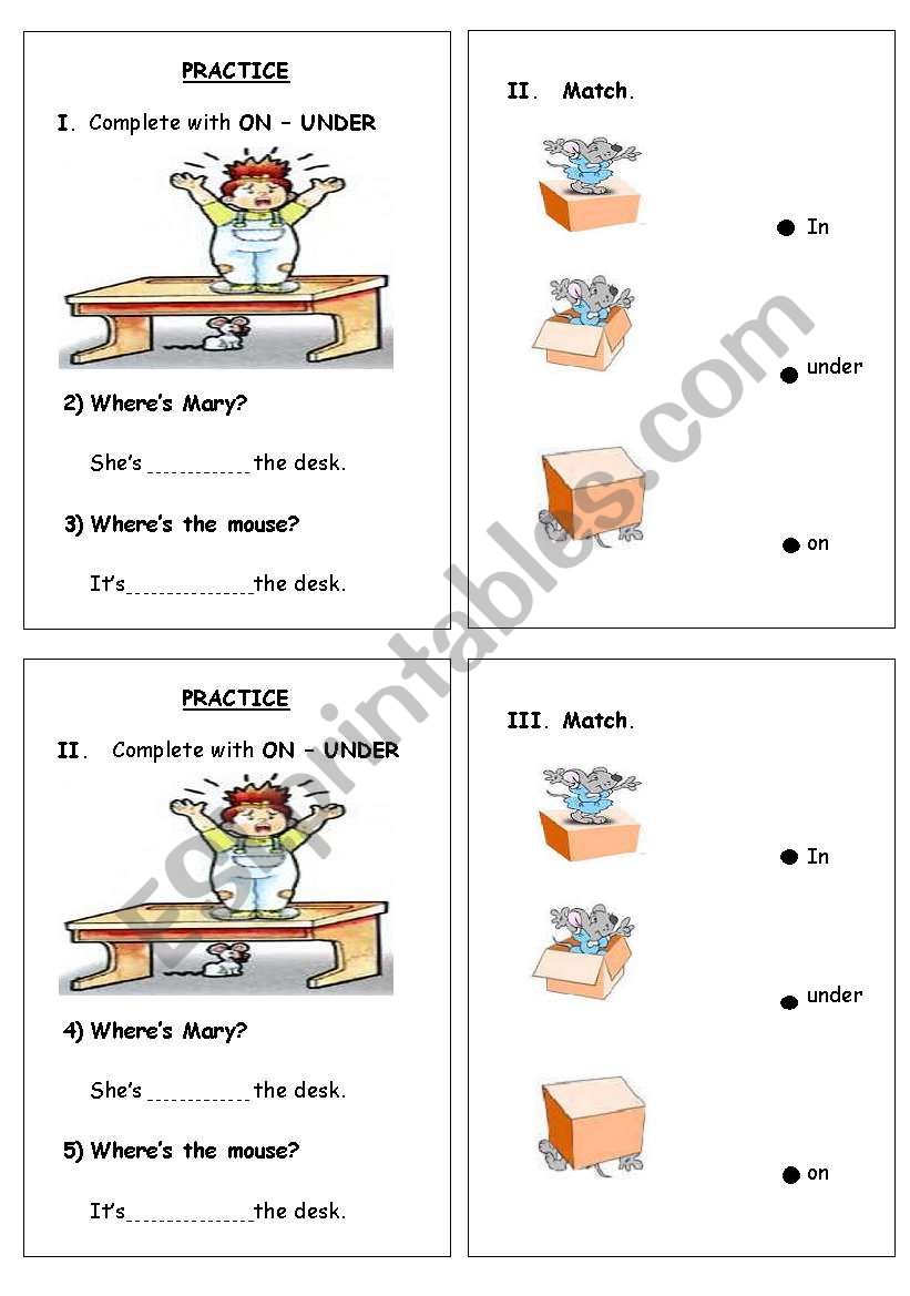 prepositions worksheet