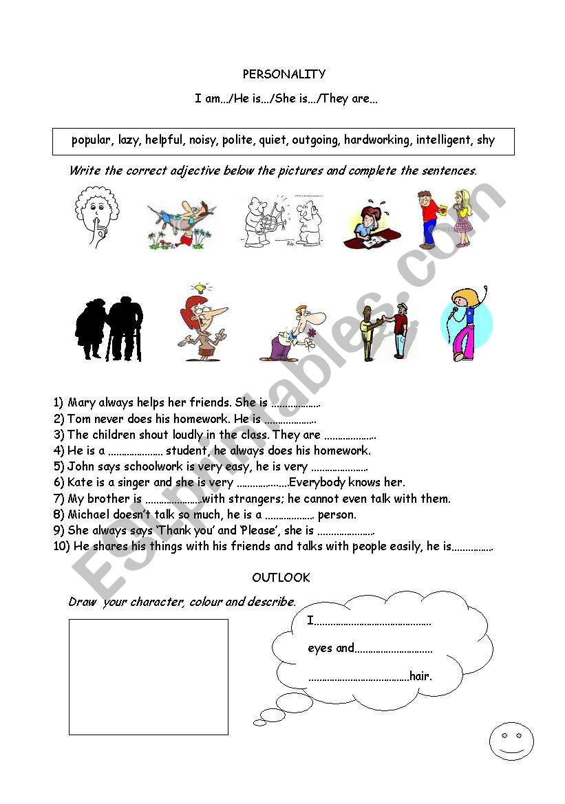 personality worksheet