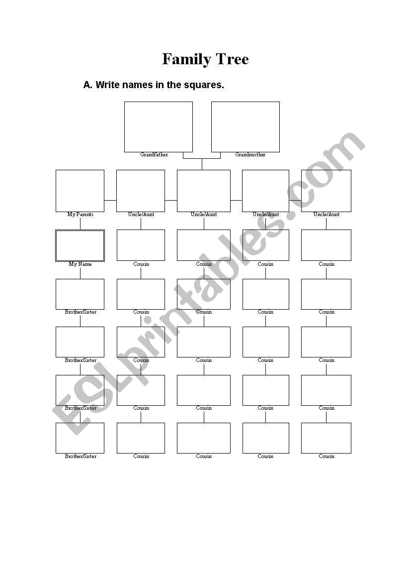 Family Tree worksheet
