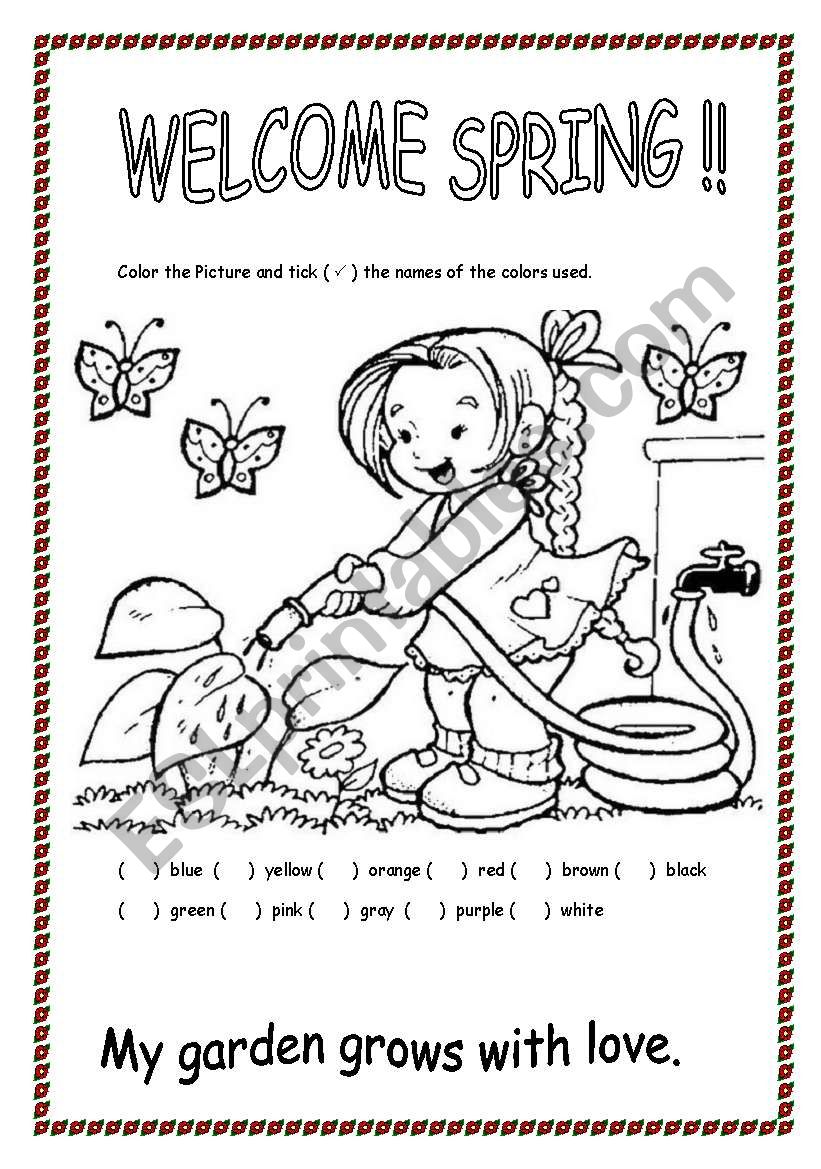 Welcome spring! worksheet