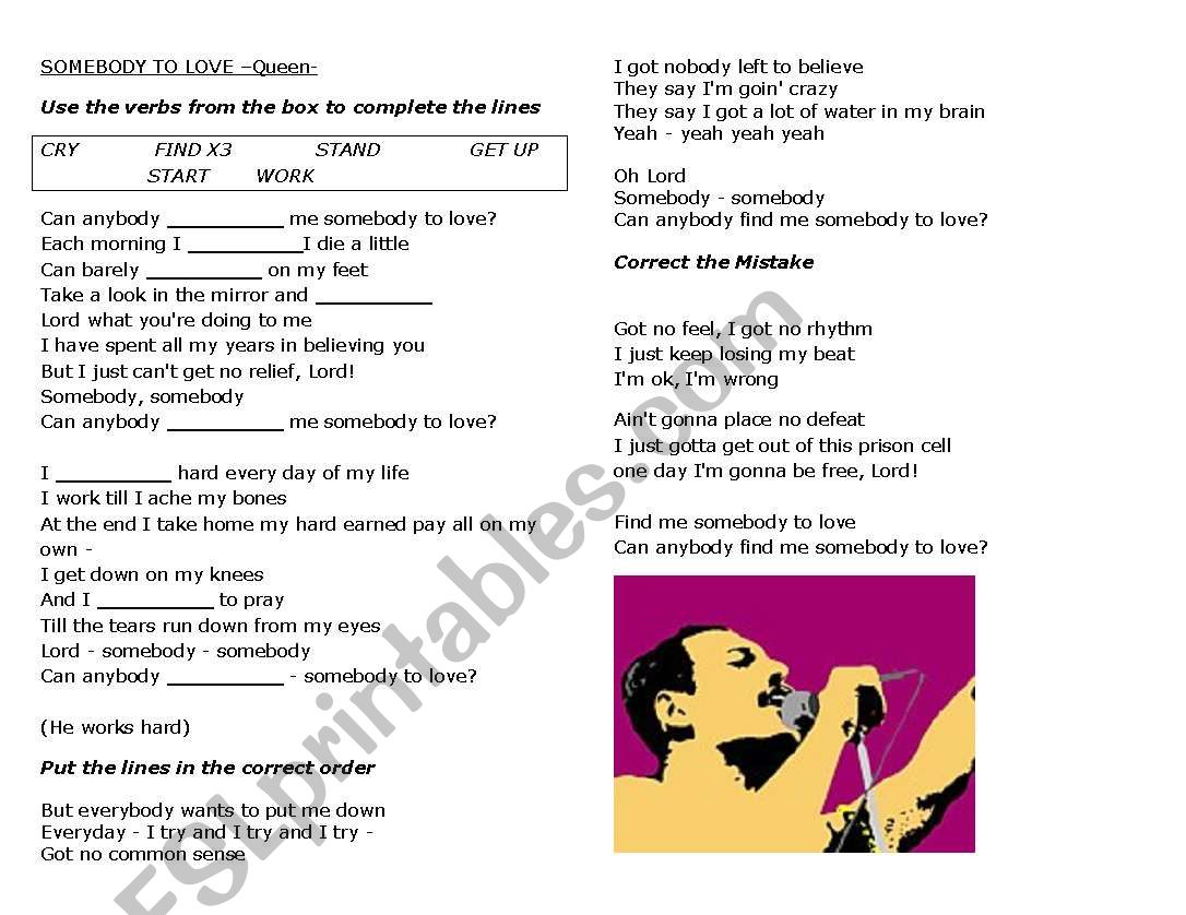 somebody to love Listening activity