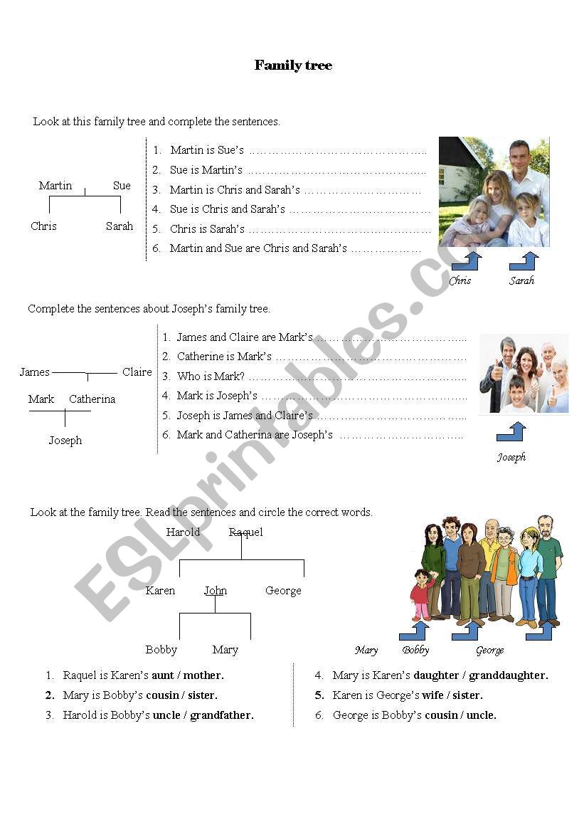 Family Tree worksheet