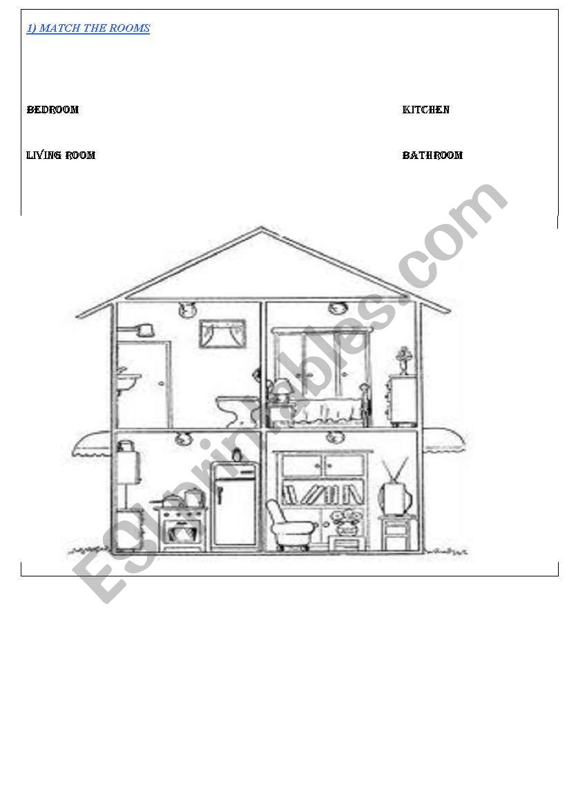 PARTS OF THE HOUSE MATCHING worksheet