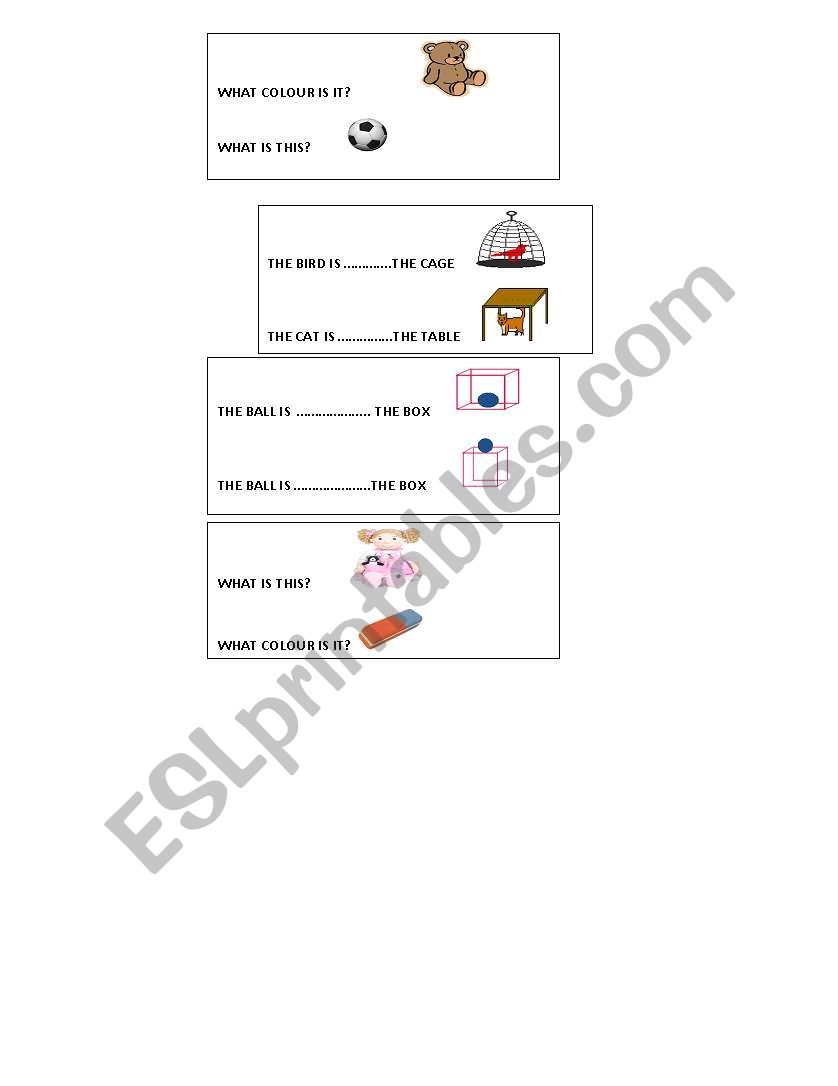CARDS FOR ORAL ACTIVITIES worksheet