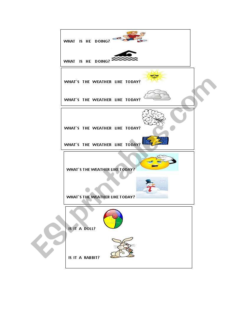 CARDS FOR ORAL ACTIVITIES worksheet