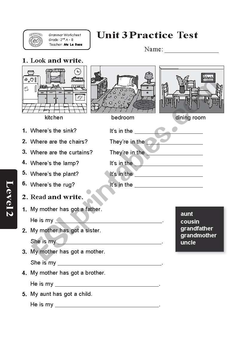 FAMILY AND HOUSE worksheet