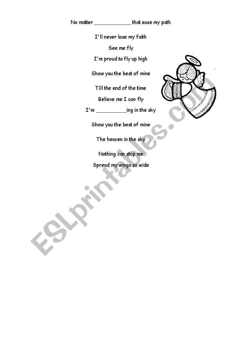 English Worksheets Proud Of You Lyrics