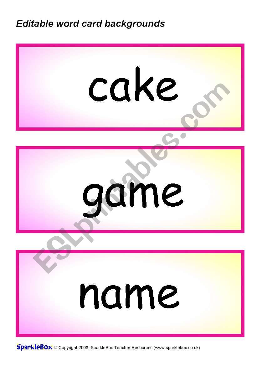 Magic-e Phonics Cards worksheet