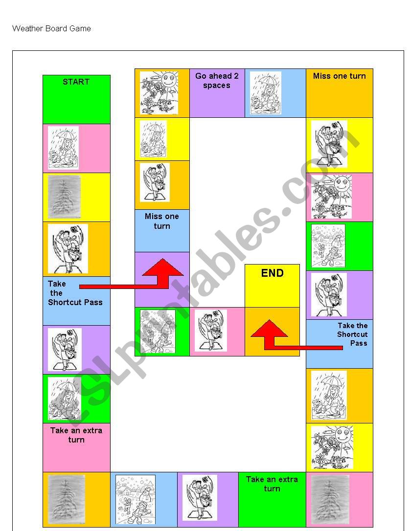 WEATHER BOARD GAME worksheet