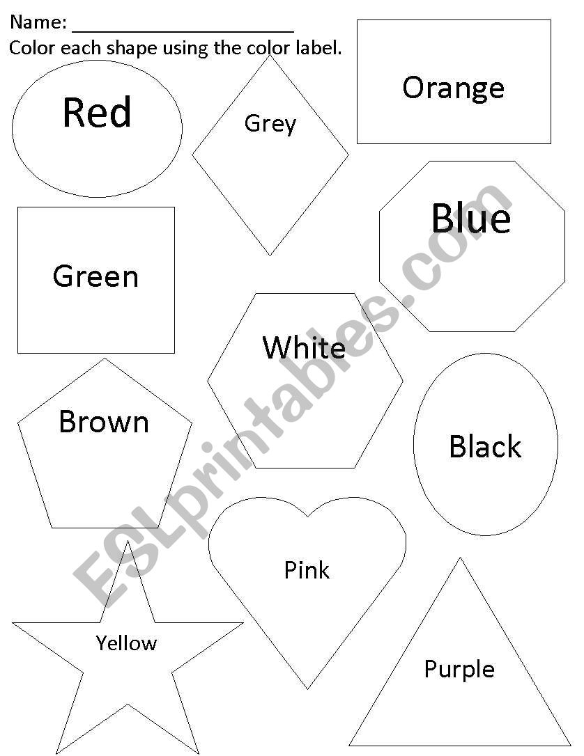 Shape Coloring worksheet