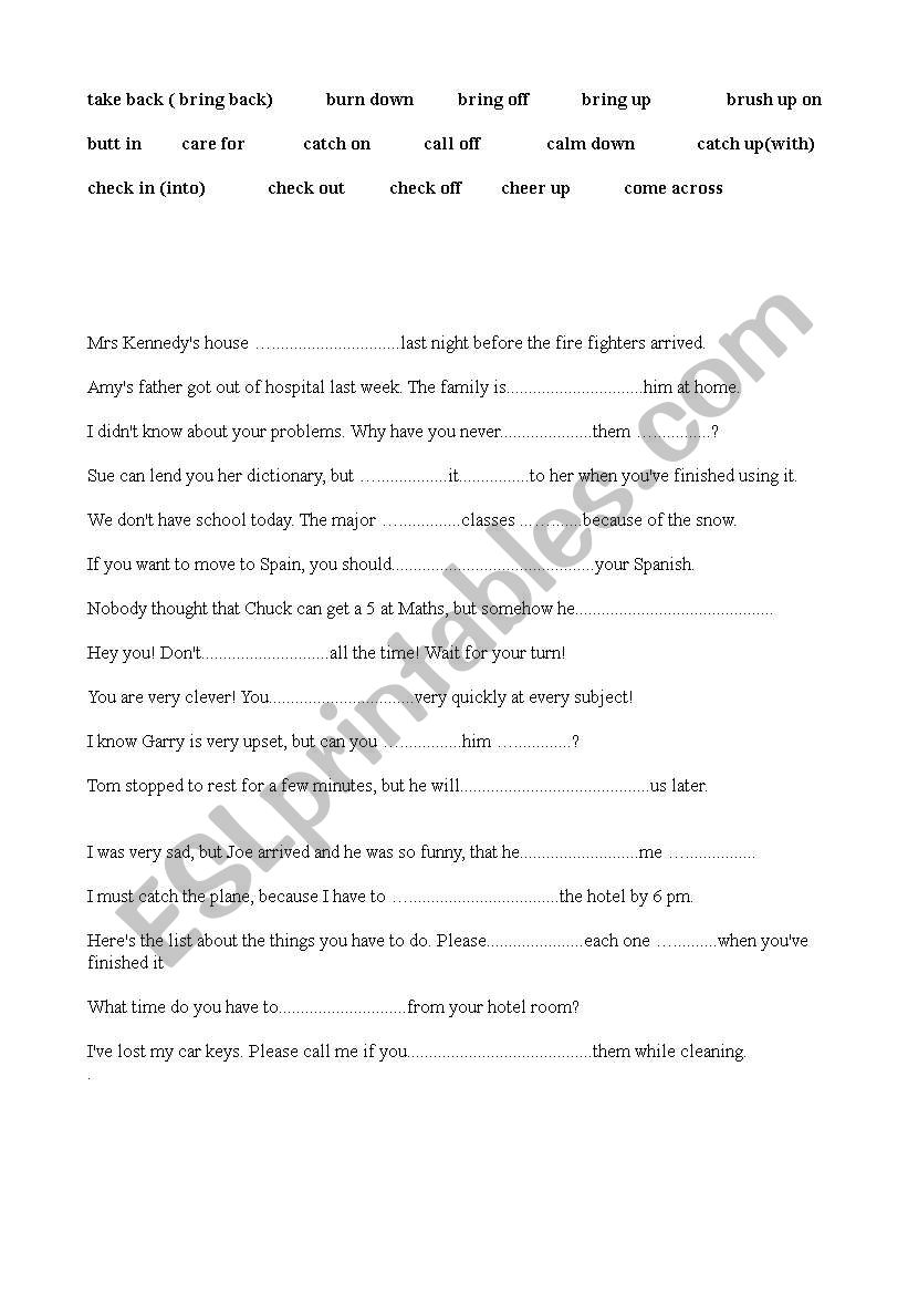 phrasal vbs2. worksheet
