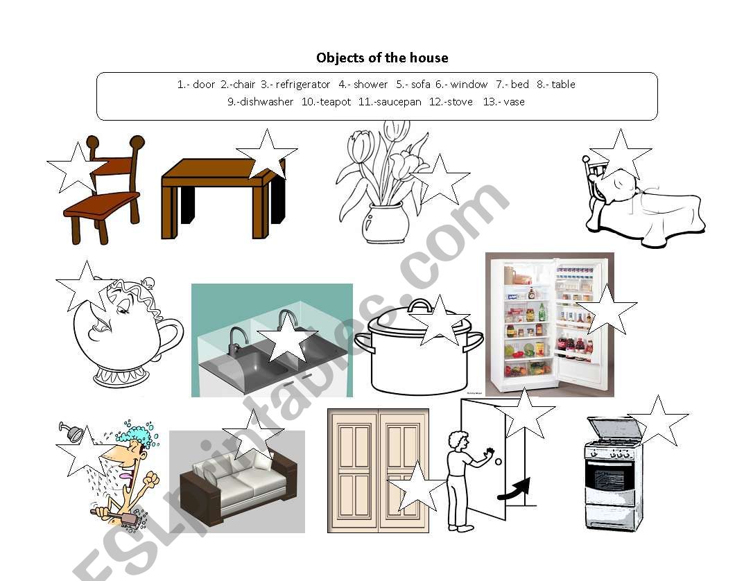 House Objetcs worksheet