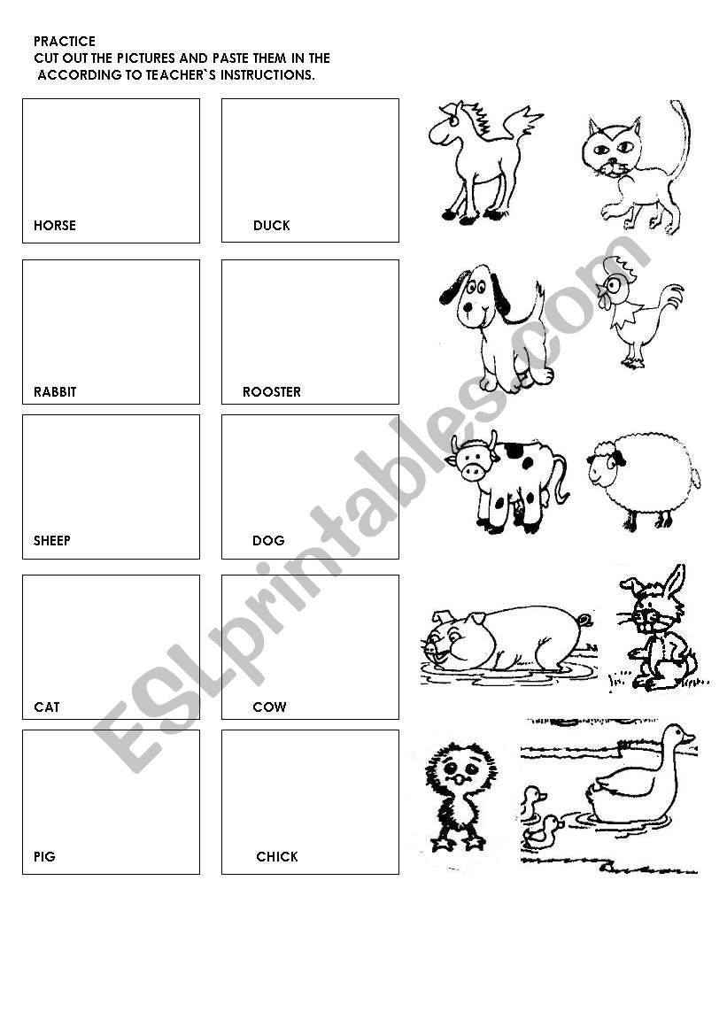 farm animals worksheet