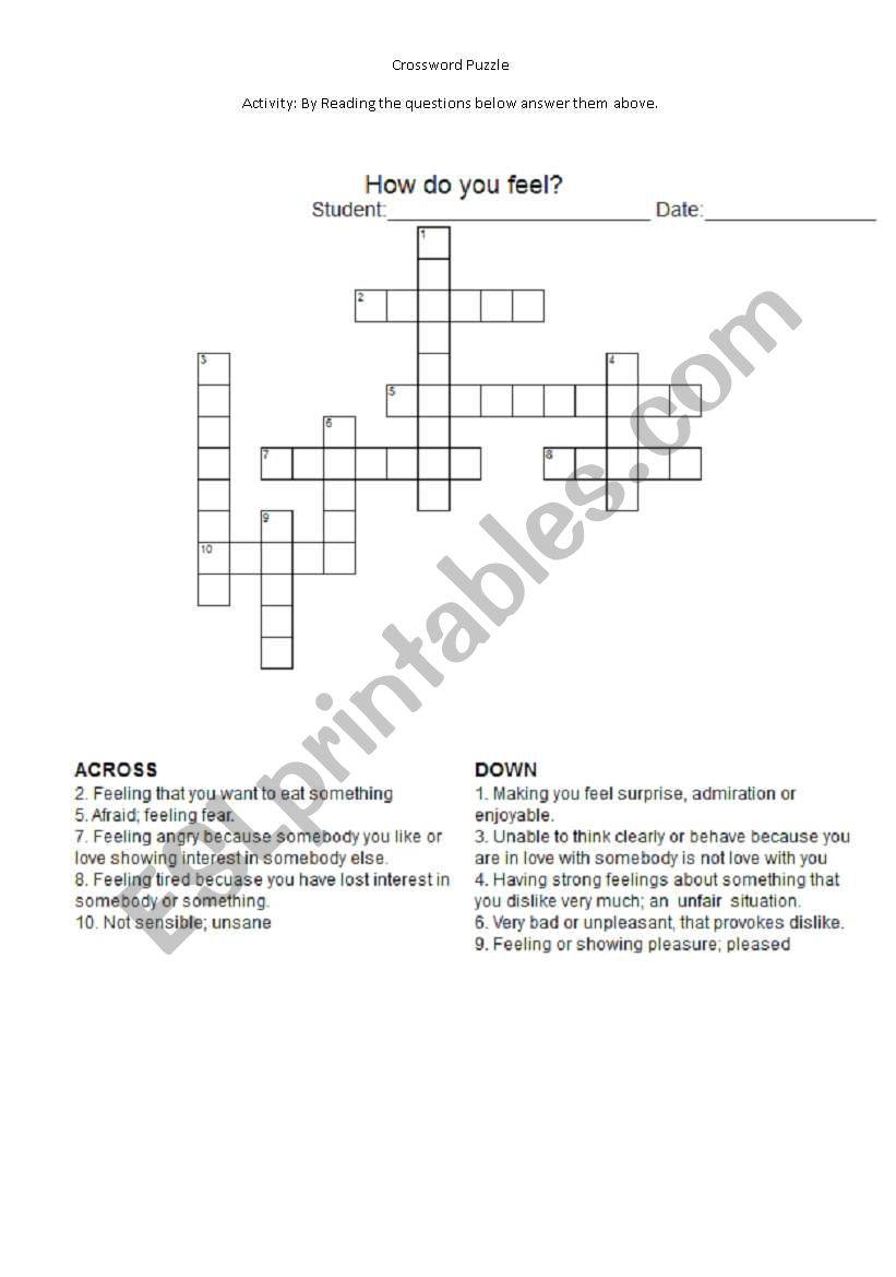 What feeling is it? worksheet
