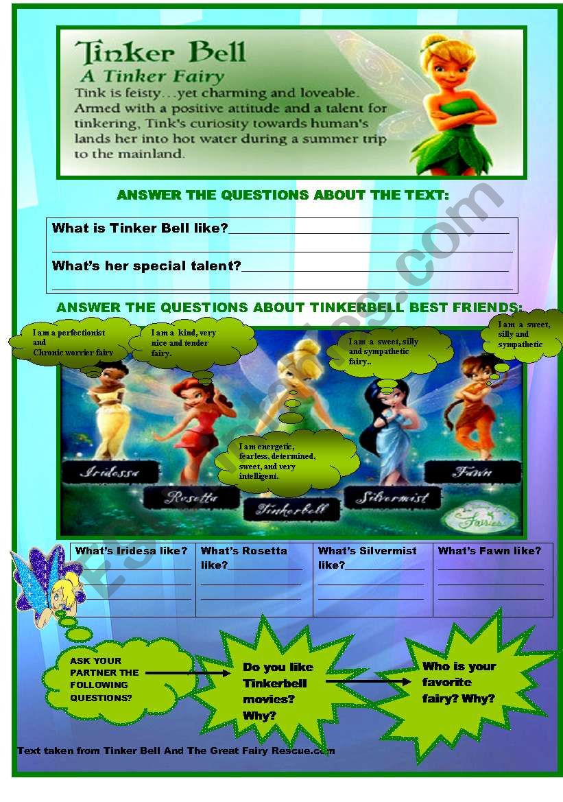 TINKERBELL  worksheet