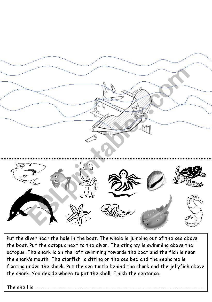 Under the sea Prepositions of place