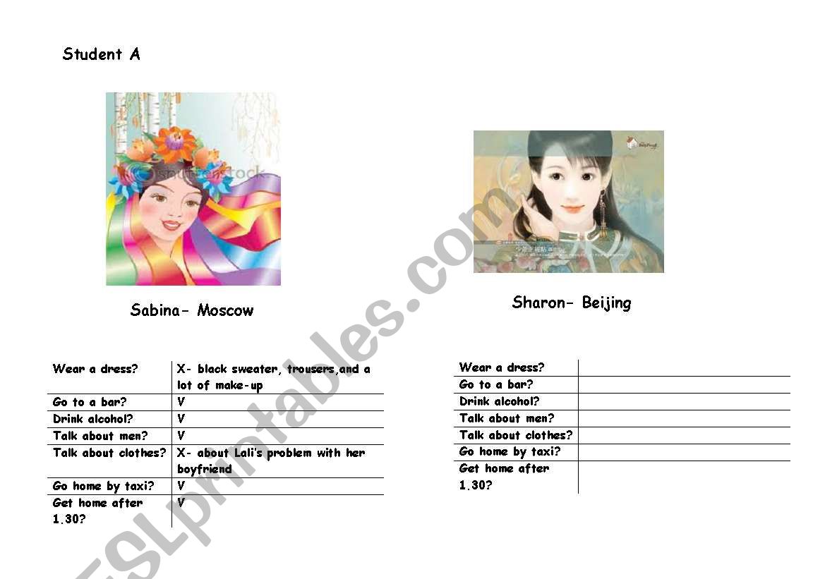 information Exchange worksheet