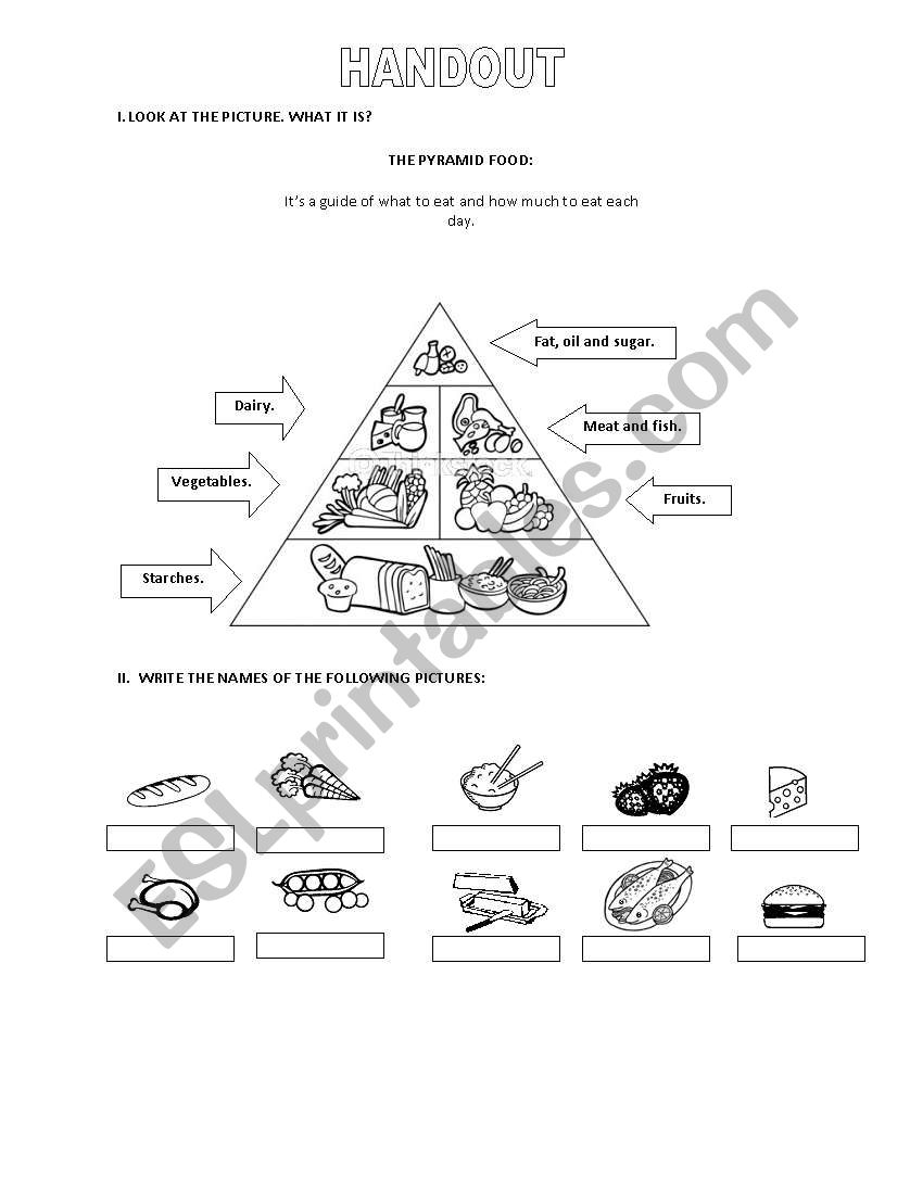 pyramid food worksheet